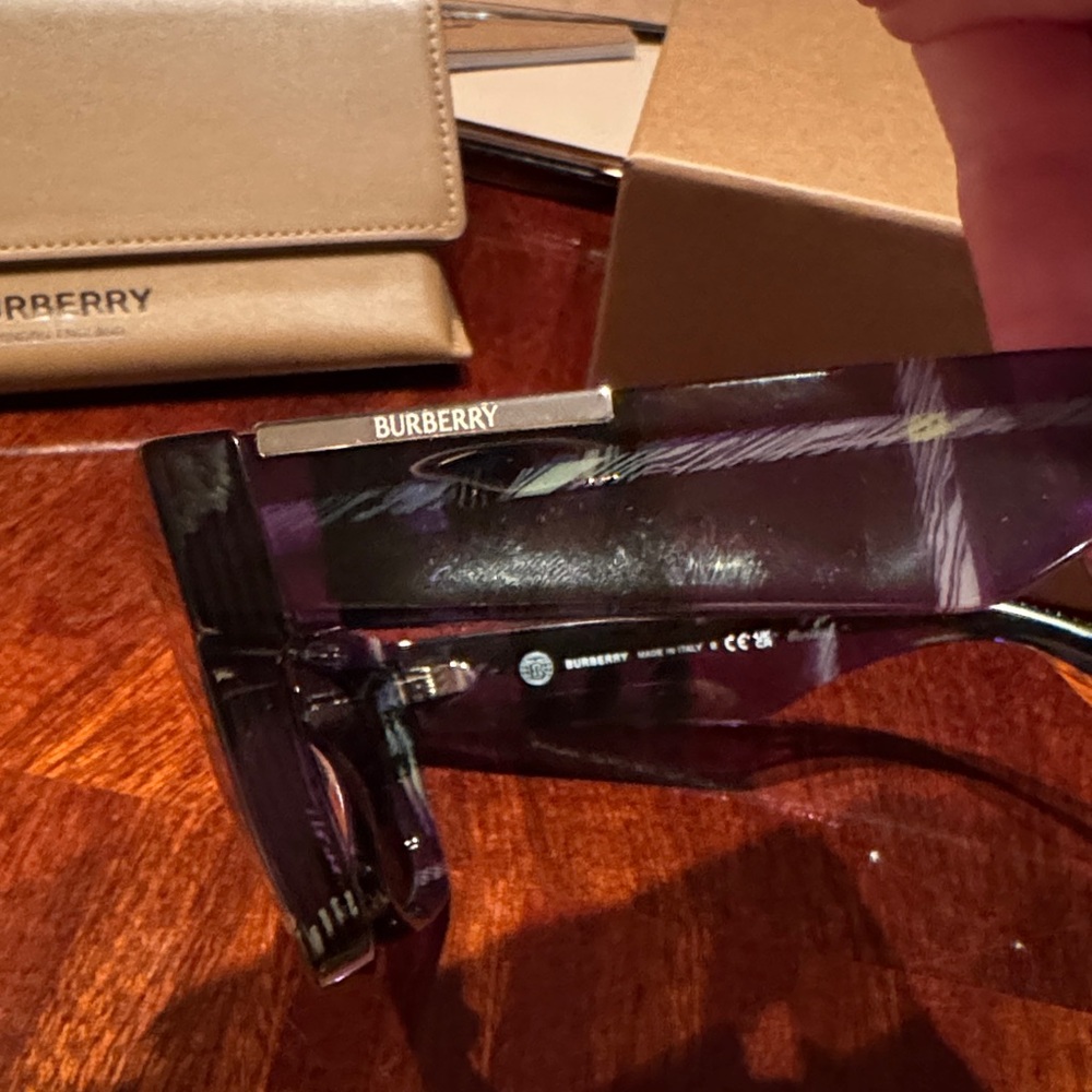 Burberry Purple and Black Women’s Sunglasses - Full Inclusion NIB - Picture 12 of 16